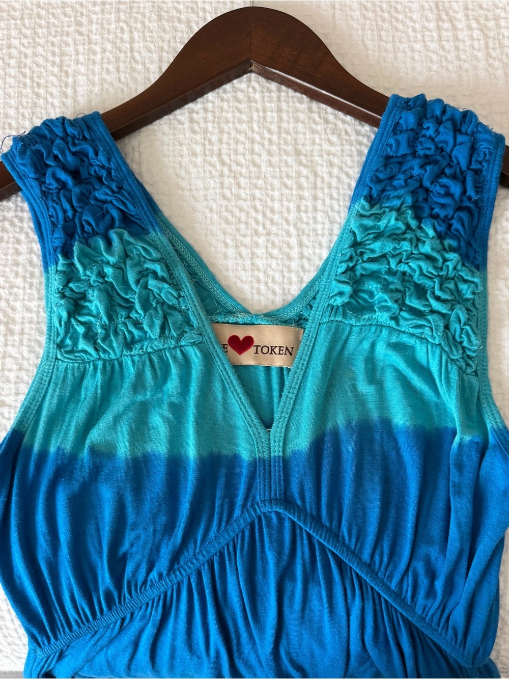 Love Token Blue and Teal Ombre Maxi Dress SZ S - Picture 4 of 8